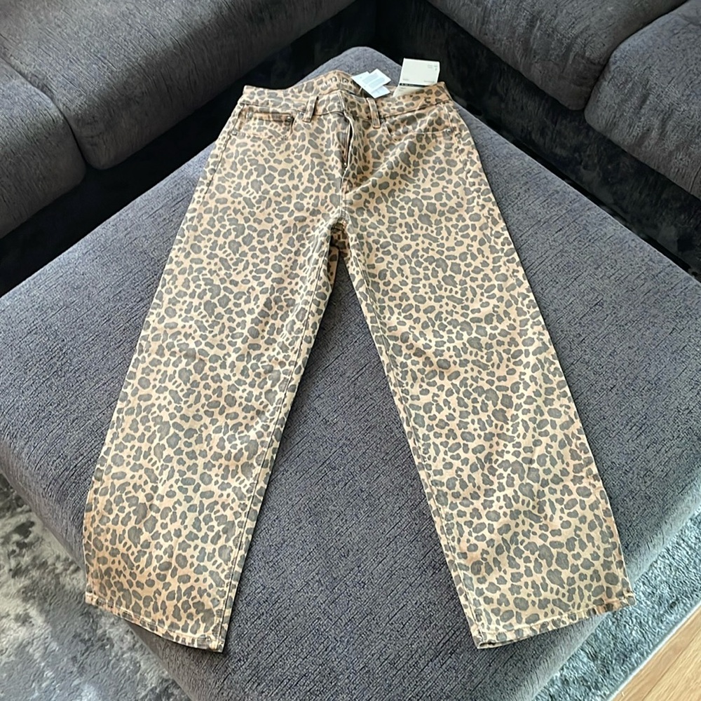 American Eagle Stovepipe Leopard ankle pants